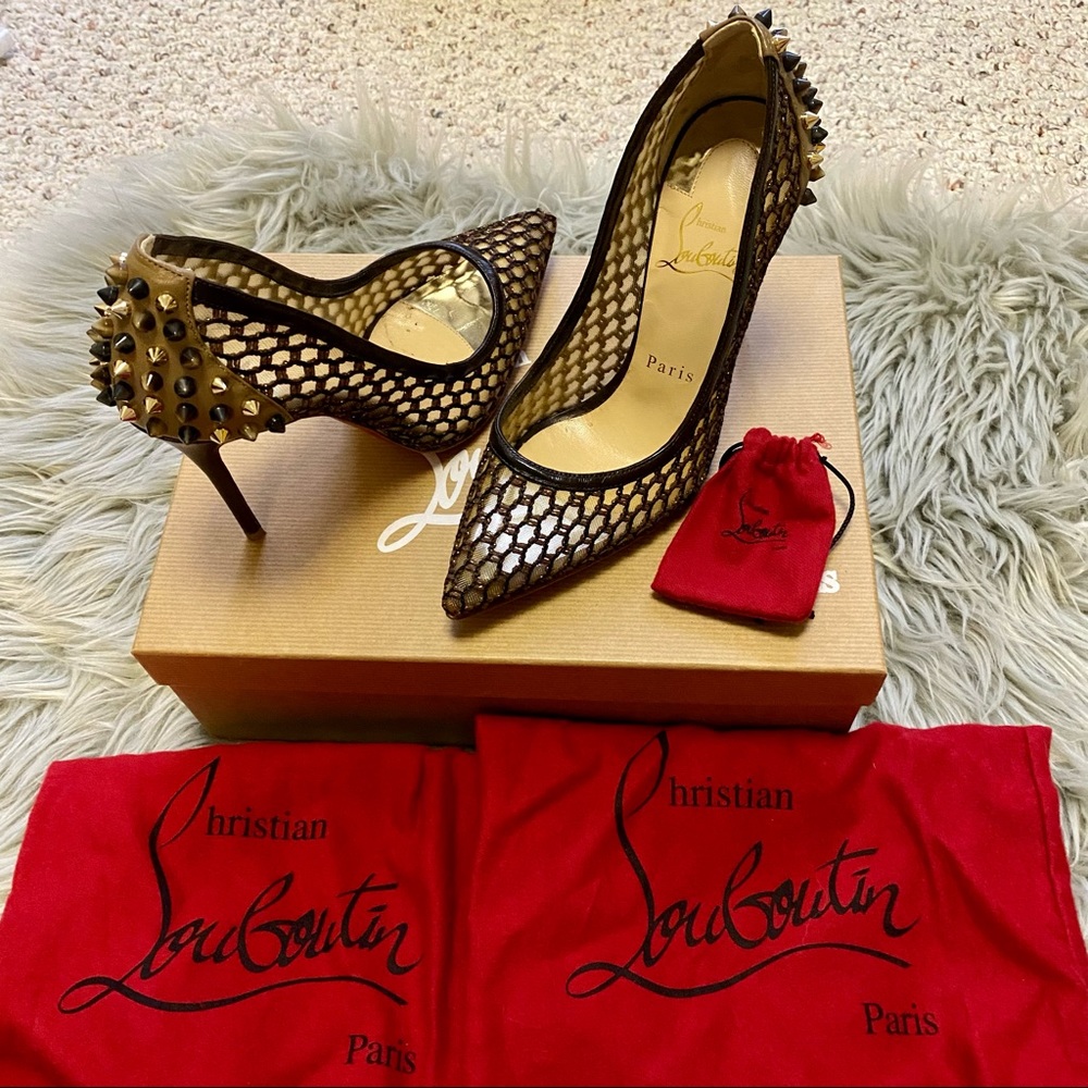 Christian Louboutin Guni Knotted 120mm Red Sole Pump, Marron Glace